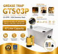 Undersink Grease Trap GTS03P | 20 GPM | 47 Liter Capacity